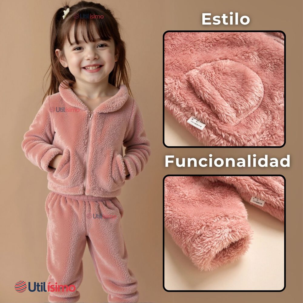 Conjunto Frizado Polar 2 Piezas Ni&ntilde;a Rosado image number 5.0