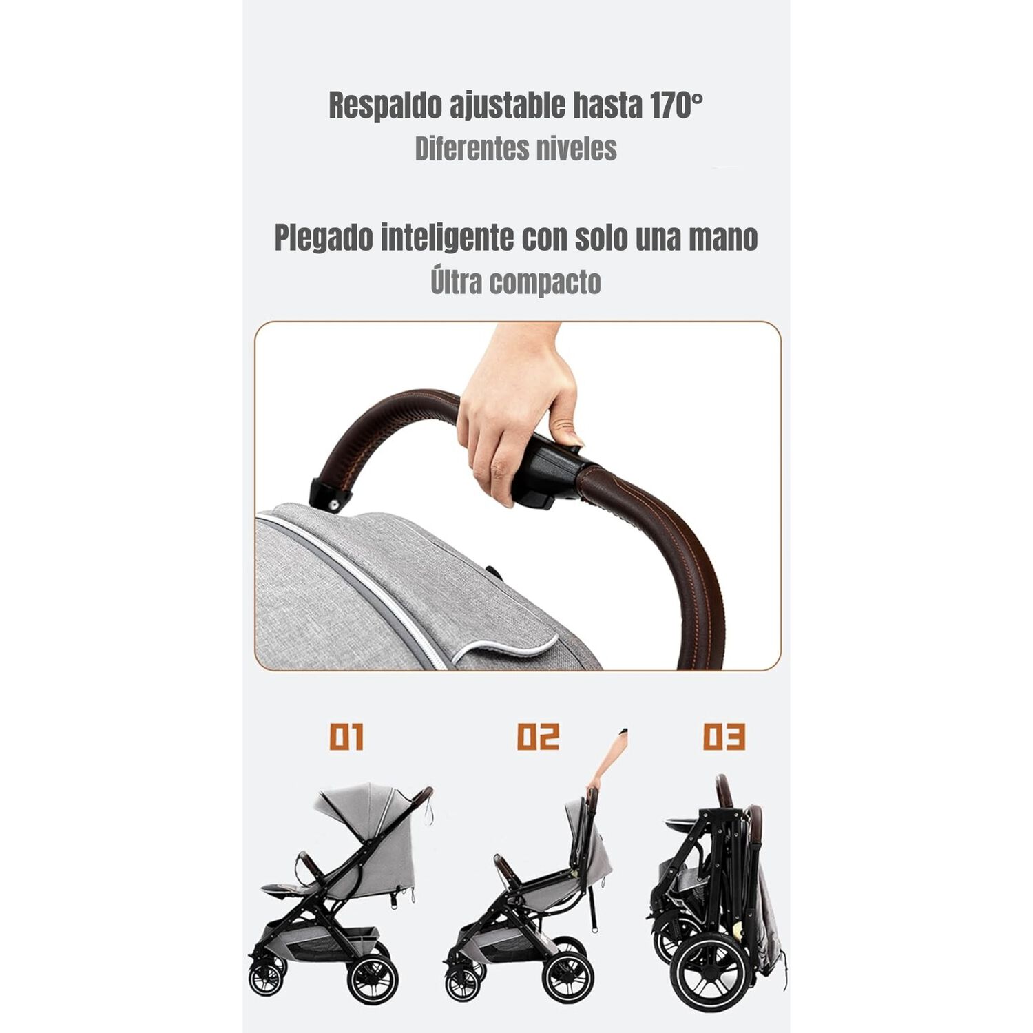 Coche De Paseo Con Cubre Pies Lubabycas Gris image number 0.0