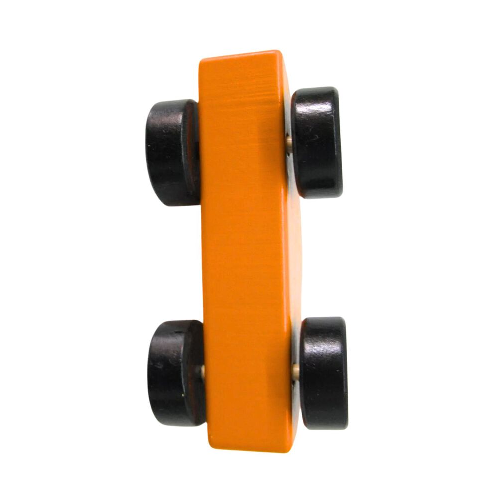 Auto De Carrera Piloto Con Numero Juguete Madera Naranja image number 3.0