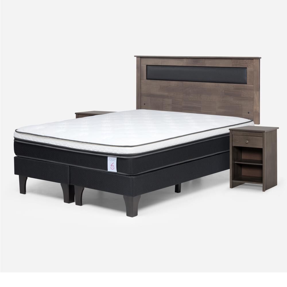 Cama Europea Rosen New Style 6 / 2 Plazas / Base Dividida + Set De Maderas image number 1.0