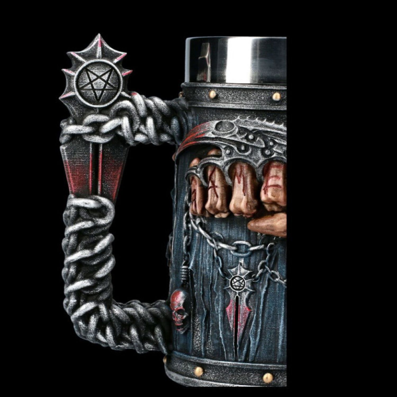 Taz&oacute;n 3d Resina Gothic Game Over Reaper Pu&ntilde;os Punk image number 2.0