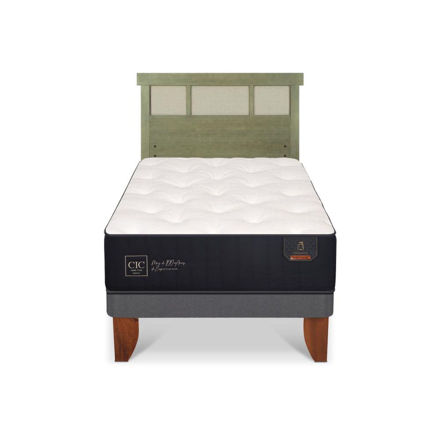 Cama Europea Cic Linea Premium / 1.5 Plazas / Base Normal + Respaldo image number 0.0