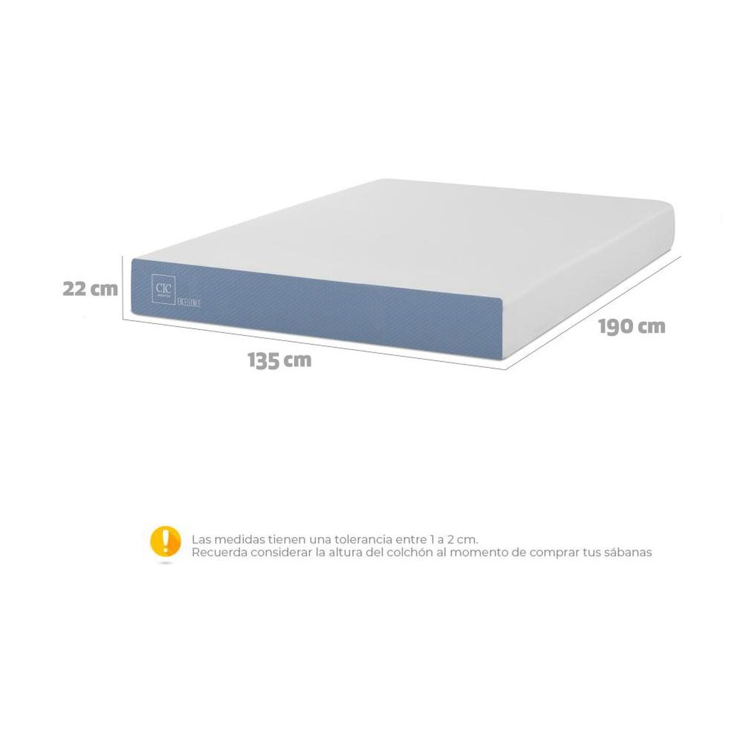 Colch&oacute;n Cic Excellence / Full + Cubrecolch&oacute;n / 190 Cm x 135 Cm image number 2.0