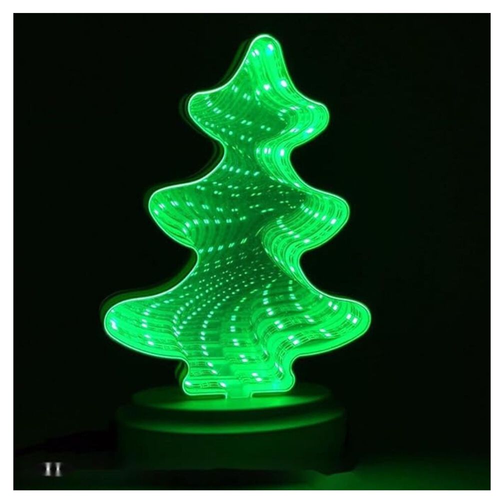 Lampara Espejo Led 3d Pino Navidad Ilusion Tunel Infinito image number 2.0