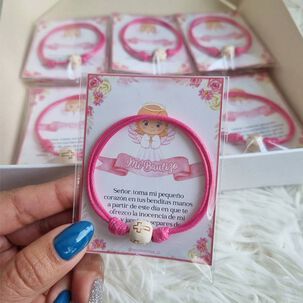 Recuerdos Encintados Bautismo Bautizo 12 Hilo Rojo + Tarjeta