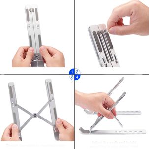 Soporte Alzador Plegable Para Notebook De Aluminio