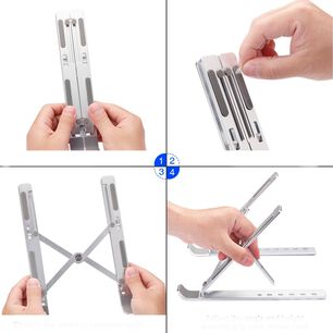 Soporte Alzador Plegable Para Notebook De Aluminio
