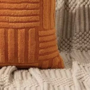Funda Para Cojin Peludo Plush Medida 45x45cm Decoracion Naranja