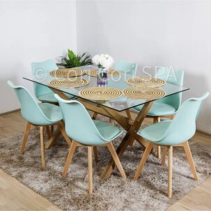 Juego De Comedor Medlock (140 X 90cm) + 6 Sillas Tulip