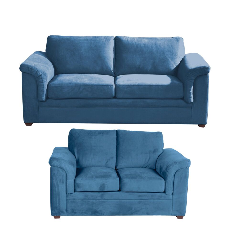 Living Ancona 3-2 Tela Velvet Azul Petroleo image number 3.0
