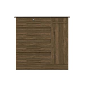 Comoda 4 Cajones 1 Puerta Grecia Cedro