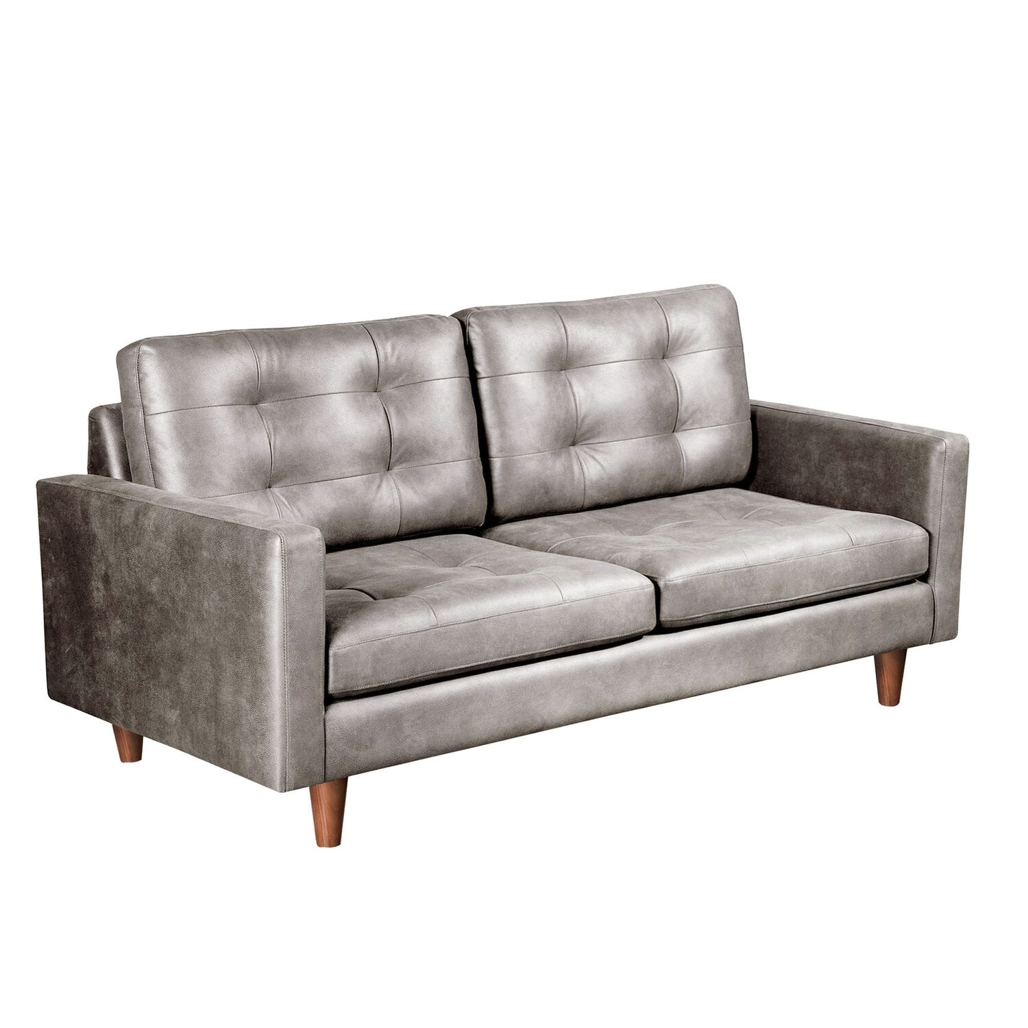 Sofa Napoles 3 Cuerpos Cuero Kentucky Gris image number 2.0