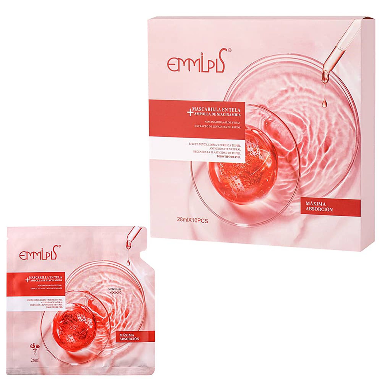 Mascarilla Con Serum Facial Niacinamida Puro Detox Kit 10 Und image number 1.0