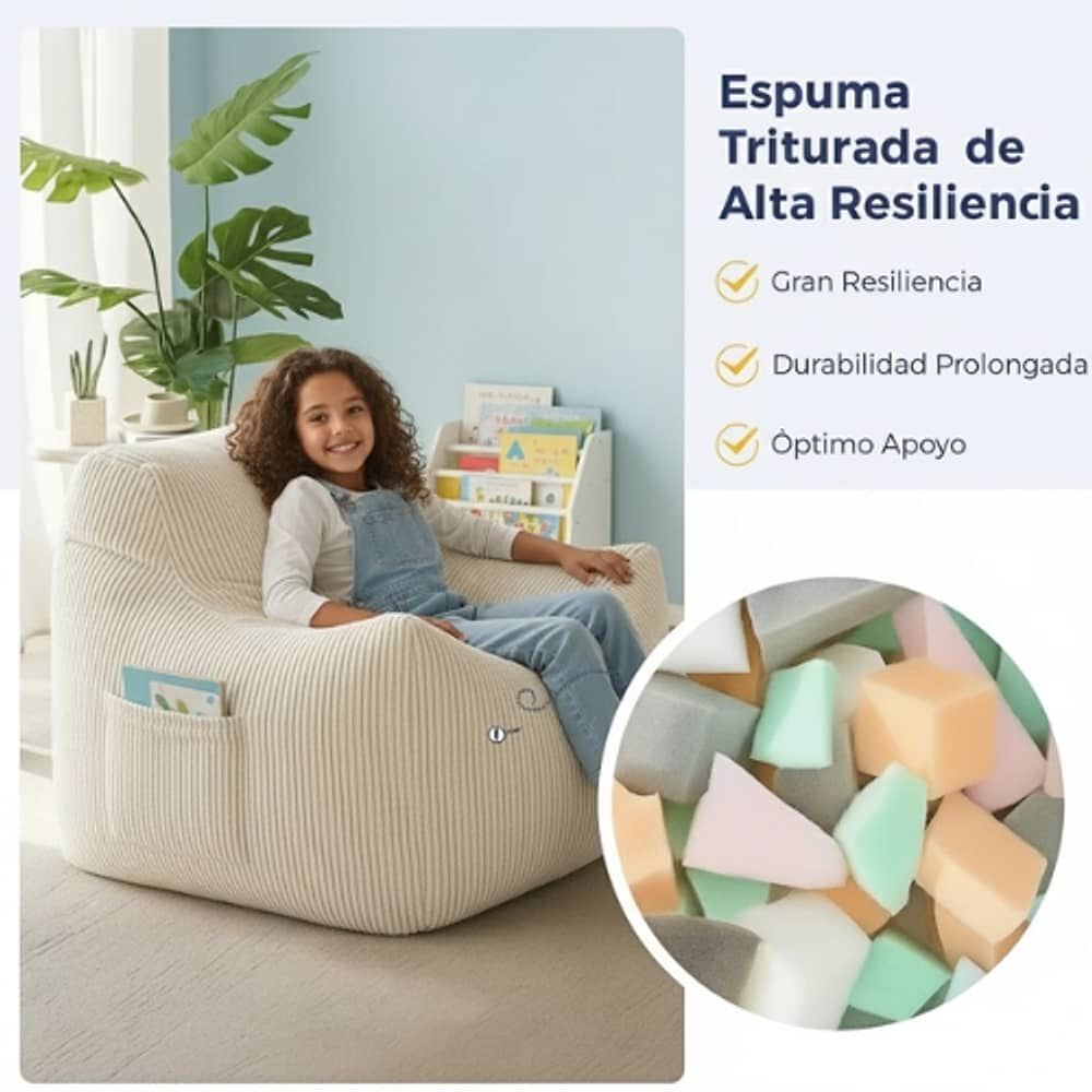 Puff Silla Sillon Individual Bajo 55x65 Espuma Acolchable image number 3.0