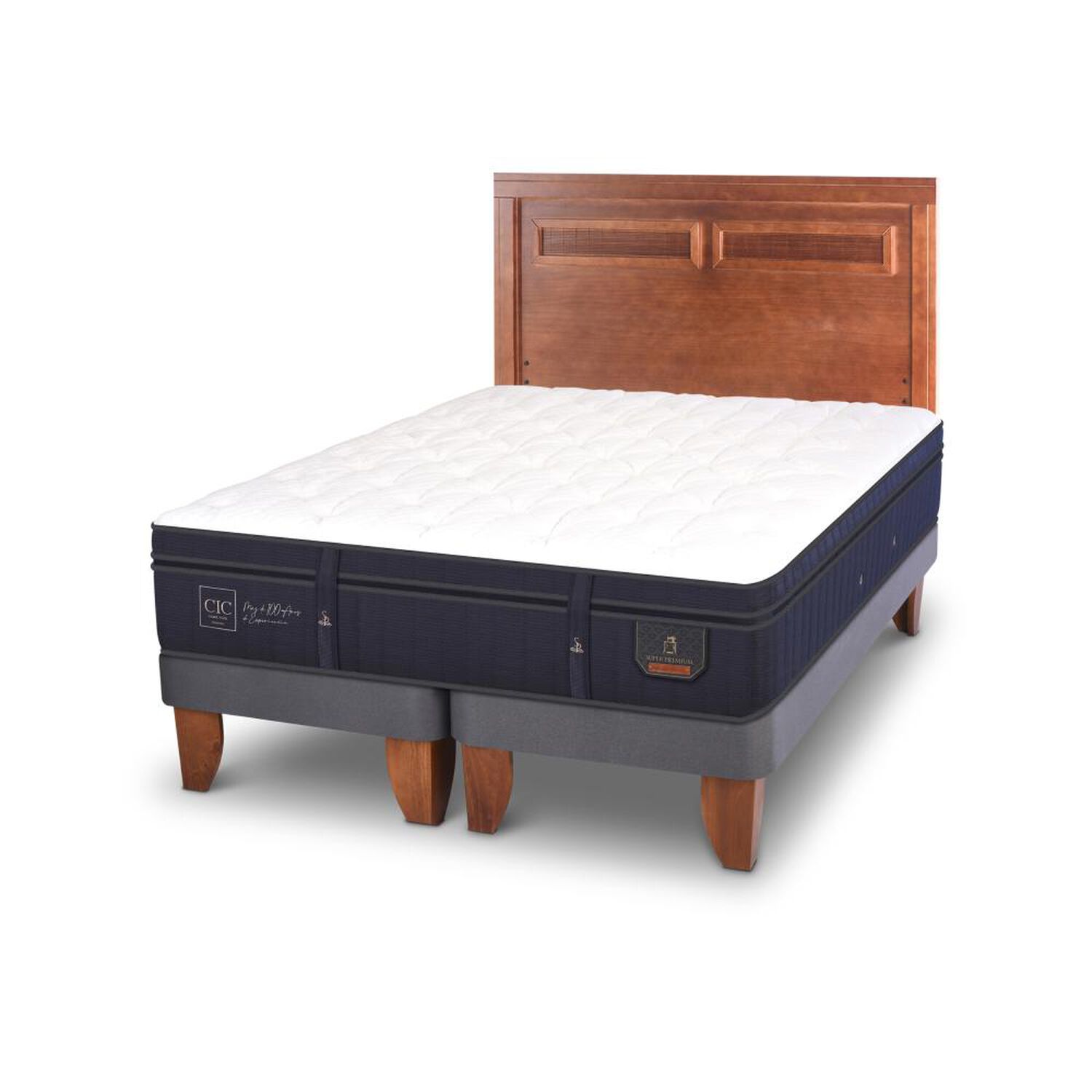 Cama Europea Cic Super Premium / King / Base Dividida + Respaldo image number 3.0