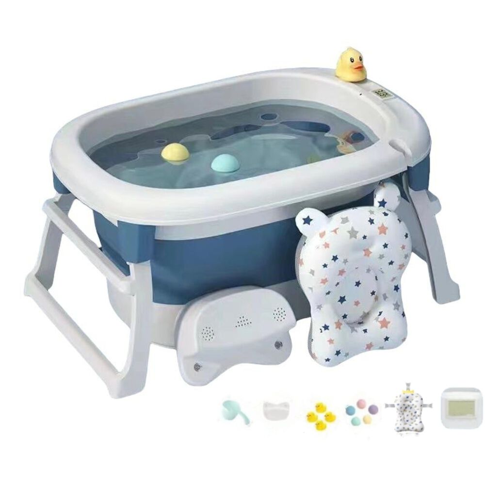 Ba&ntilde;era Con Cojin Term&oacute;metro Y M&aacute;s Accesorios Azul Lubabycas image number 8.0