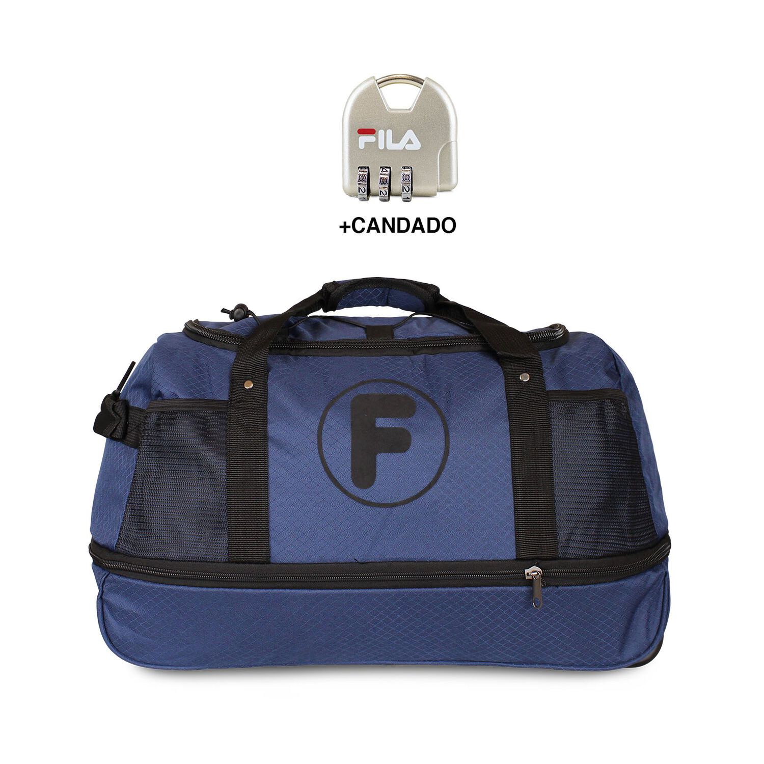 Bolso Mochila Con Ruedas Goliat Azul + Candado Fila image number 0.0