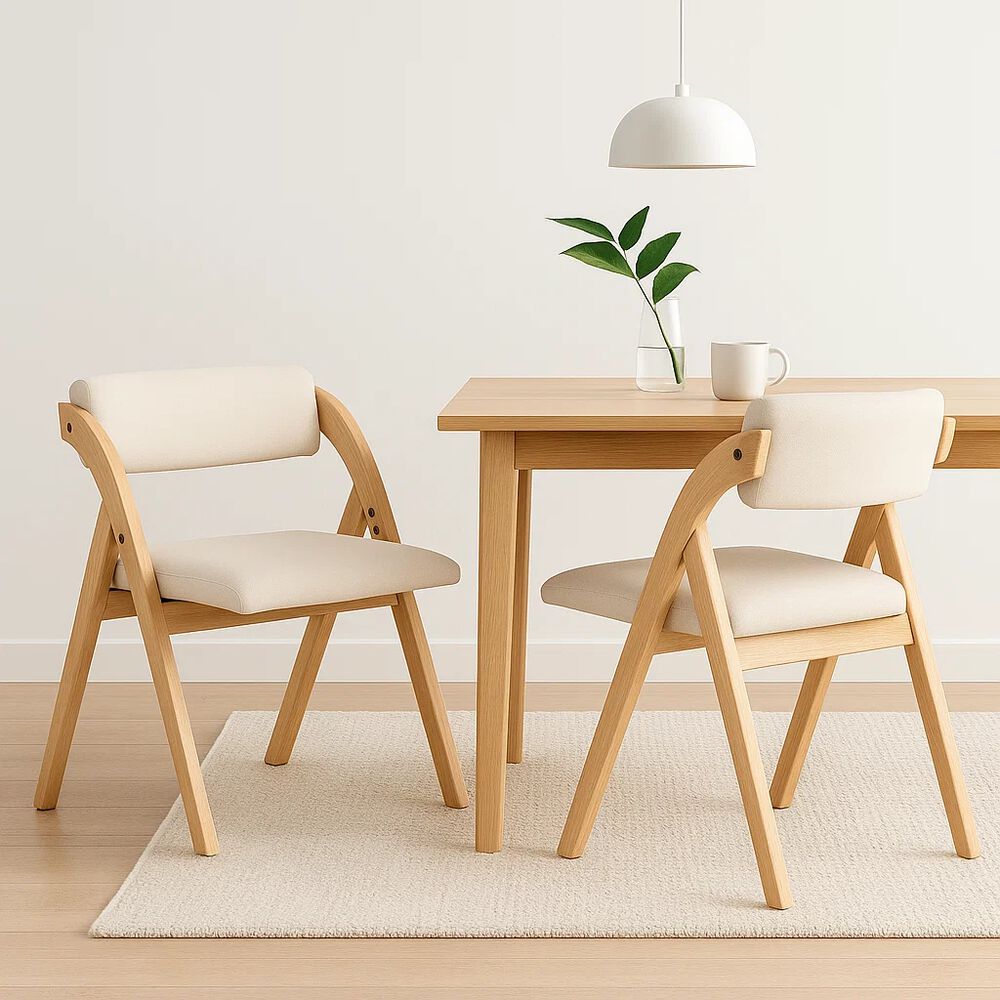 Pack De 2 Sillas Betlahem De Madera Plegable Acolchada - Beige image number 1.0