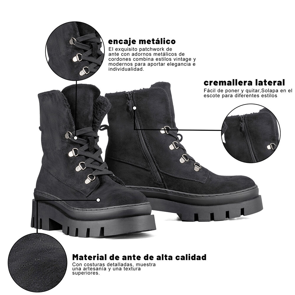 Botin Casual Mujer Plataforma Vintage Weide Hx503 image number 7.0