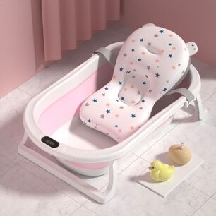 Ba&ntilde;era Rosada Plegable Beb&eacute; + Malla + Term&oacute;metro - Jagima