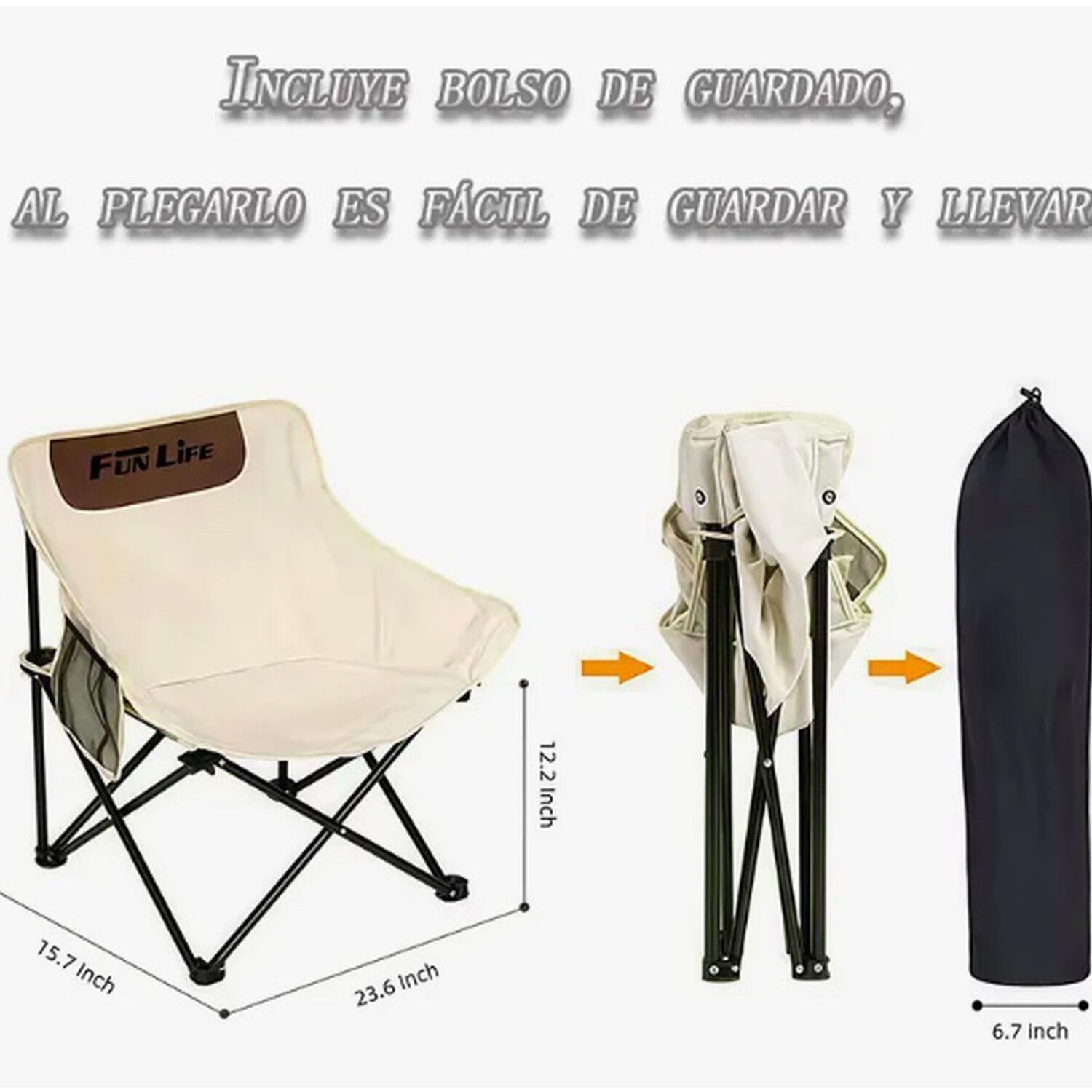 Silla Plegable Camping Beige image number 4.0