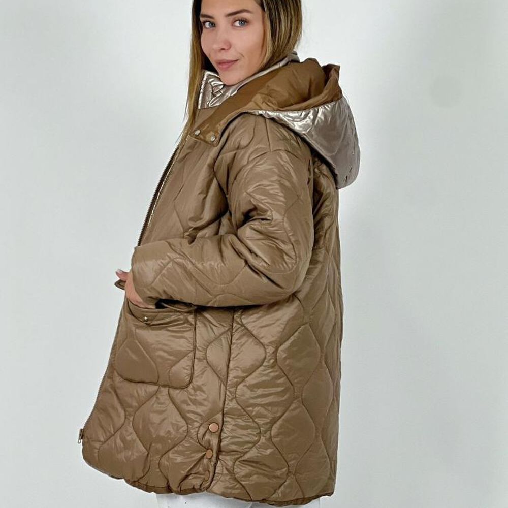 Parka Con Capucha Cuello Metalizado image number 9.0