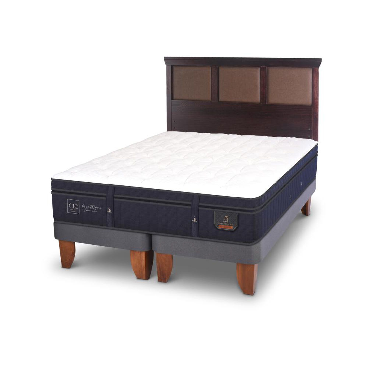 Cama Europea Cic Super Premium / 2 Plazas / Base Dividida + Respaldo image number 3.0