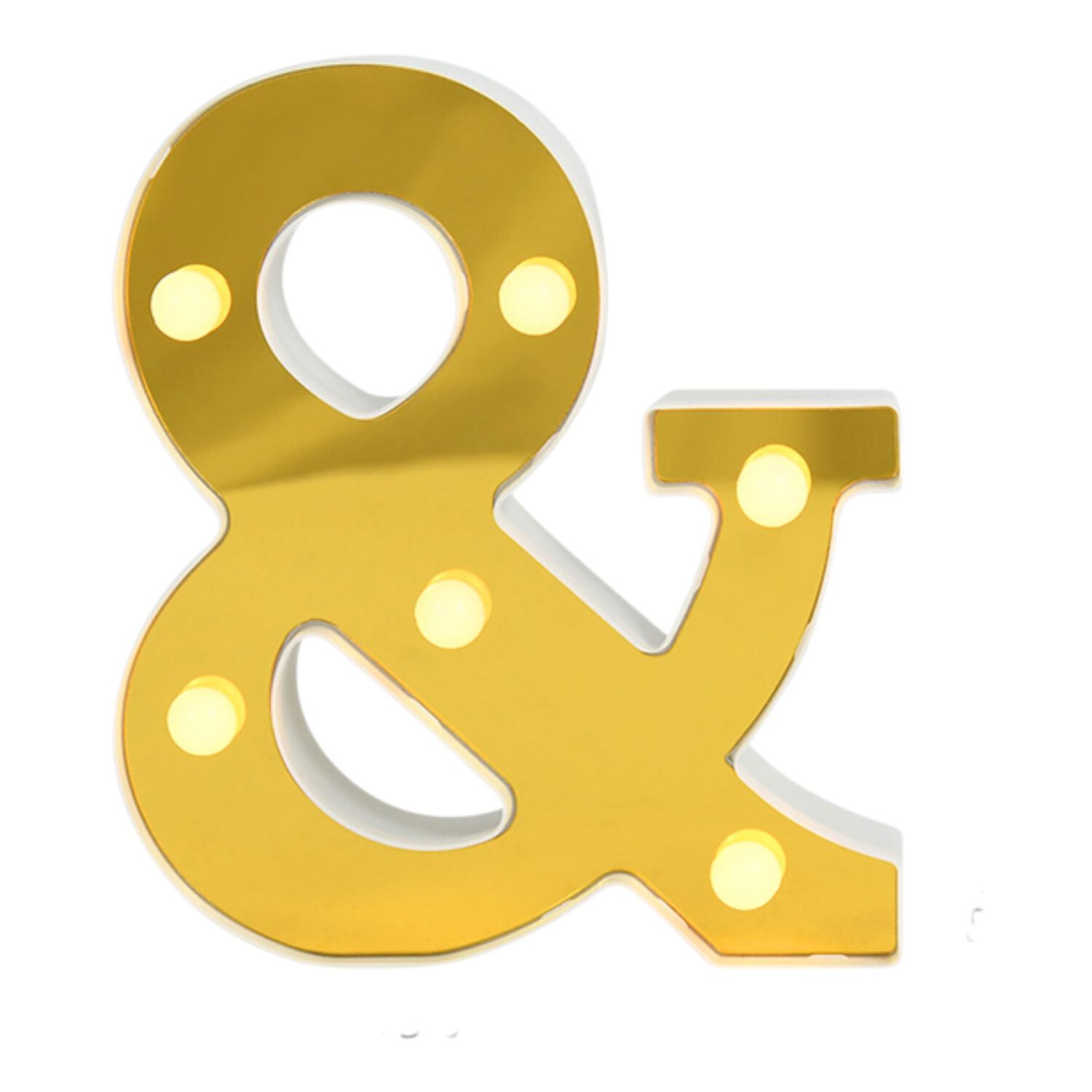 Letra Led 16 Cm Doradas Espejos Gold Candy Bar Matrimonios image number 4.0
