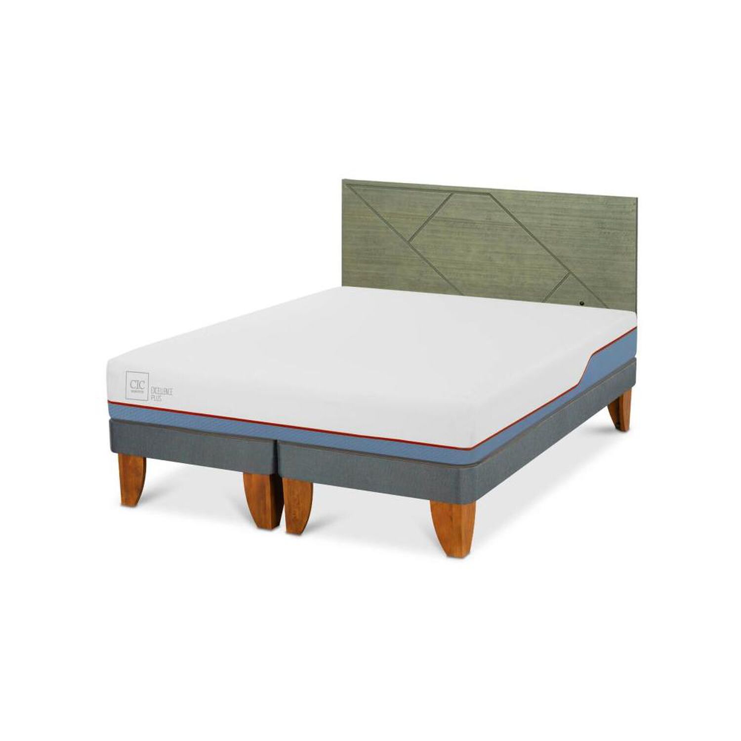 Cama Europea Cic Excellence Plus / 2 Plazas / Base Dividida + Respaldo image number 3.0