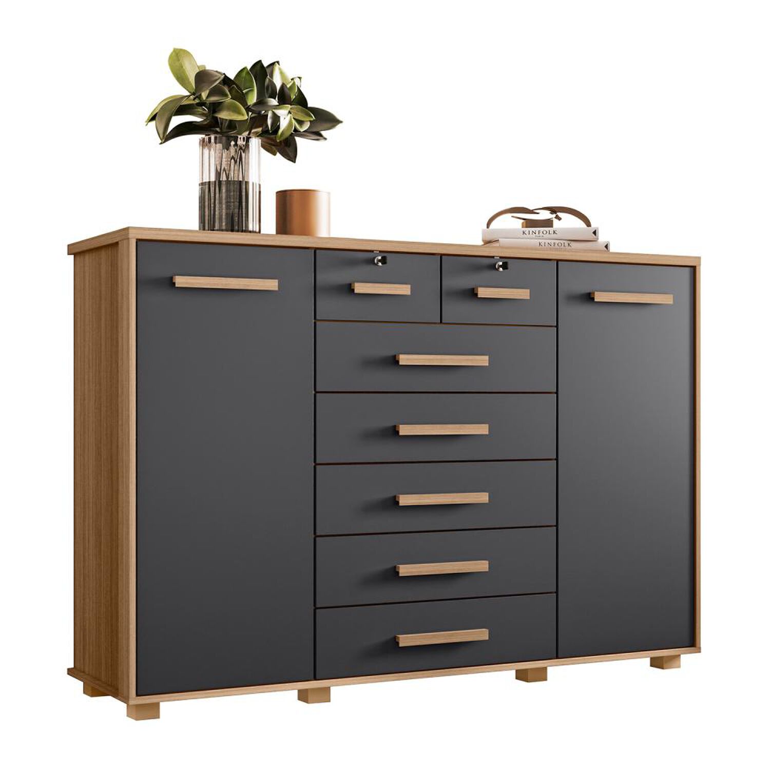 C&oacute;moda Vekka Home Comoda Fontana / 2 Puertas / 7 Cajones image number 0.0