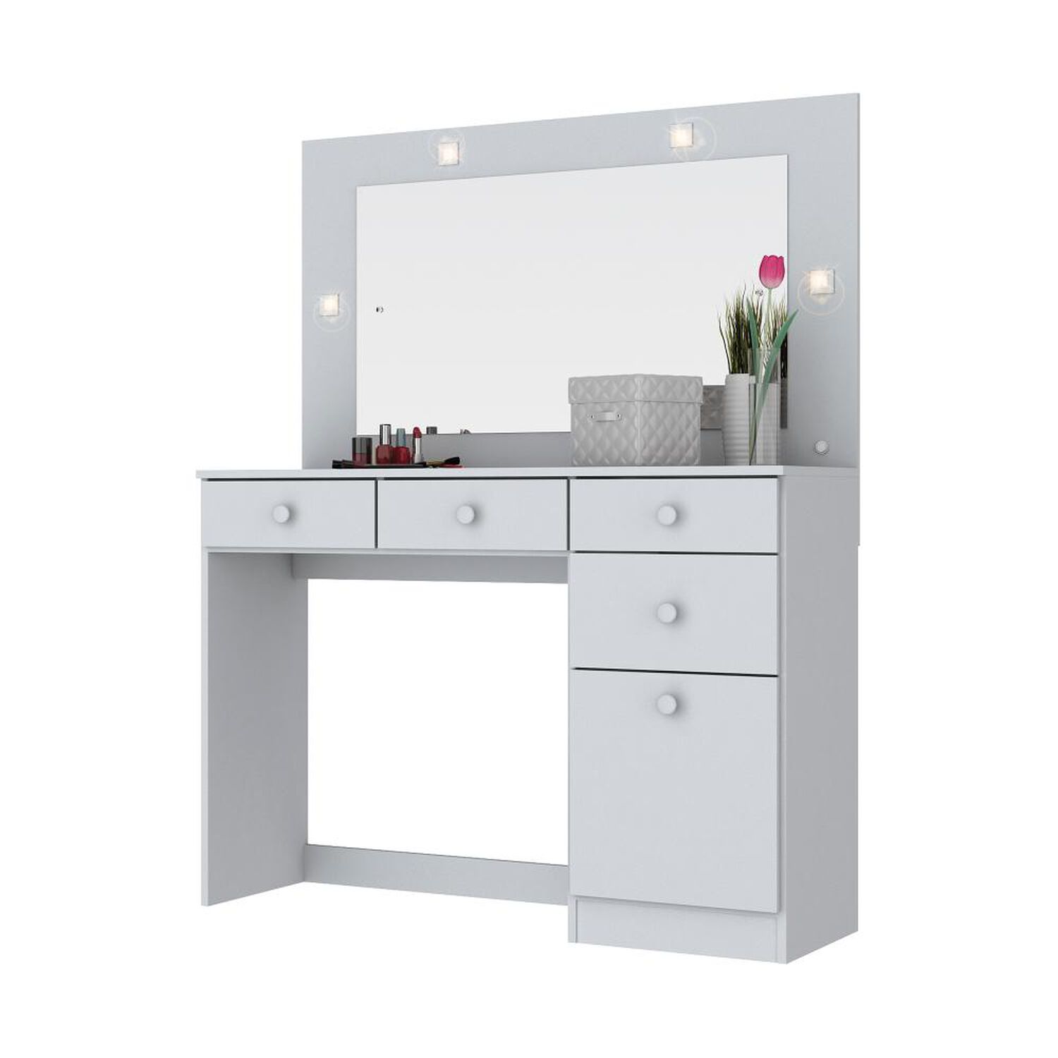 Tocador Home Mobili Victoria / 1 Puerta / 4 Cajones + Led image number 0.0