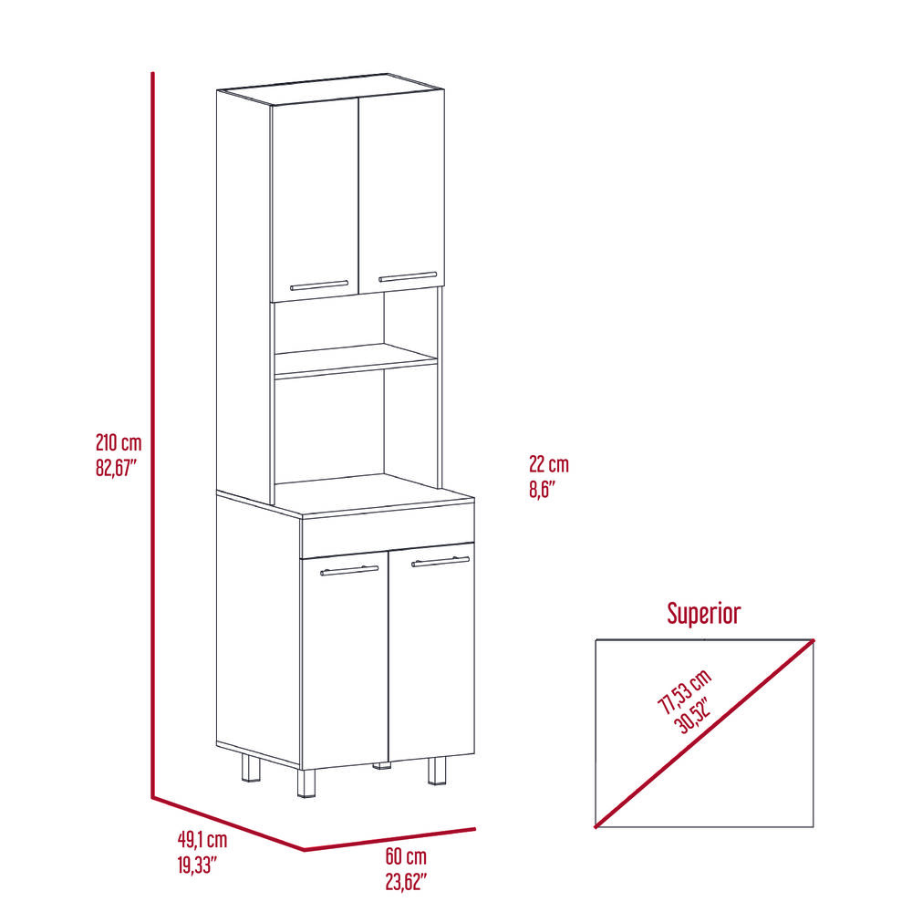 Mueble Para Microondas Caf&eacute; Claro 210x60x49,1 Cm image number 7.0