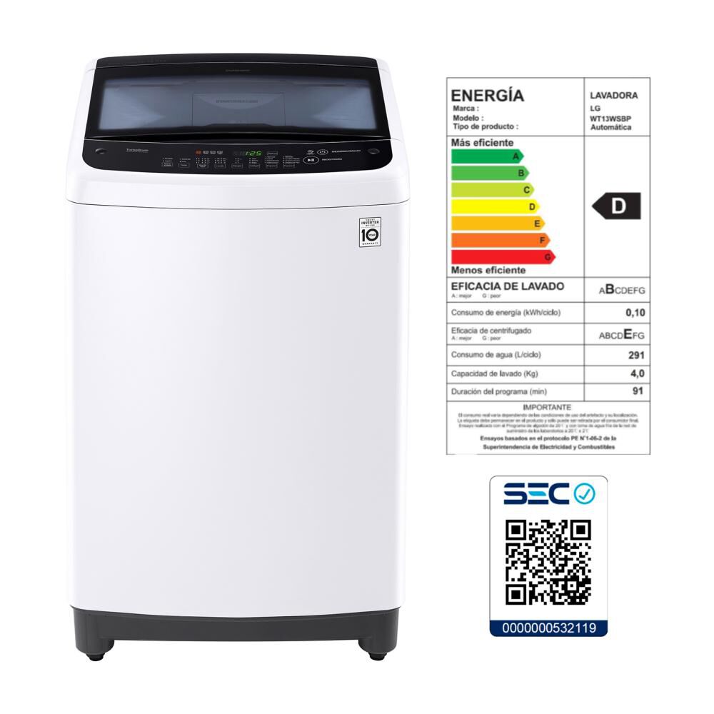 Lavadora LG WT13WSBP / 13 Kg image number 9.0