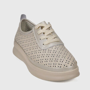 Zapatilla Cuero Jenara Beige