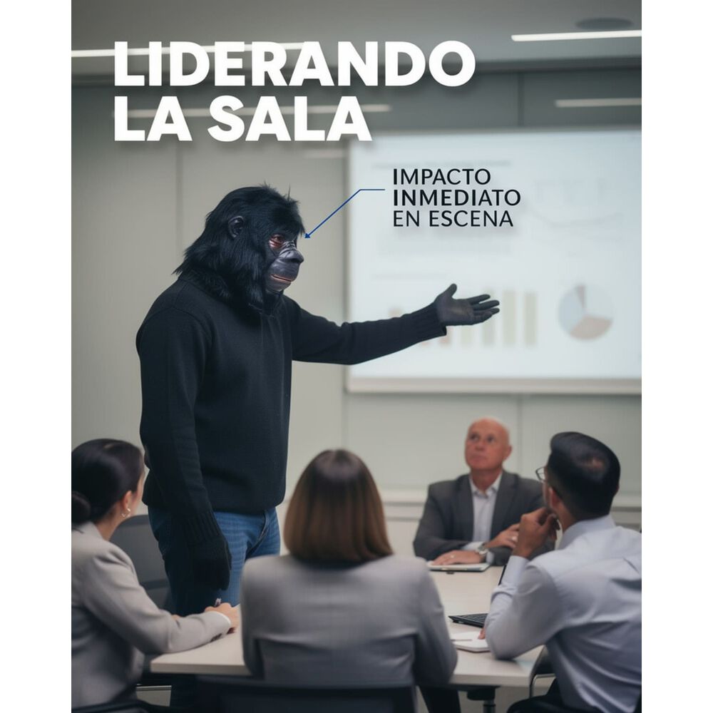 M&aacute;scara L&aacute;tex Gorila Realista Disfraz Adulto Halloween image number 2.0