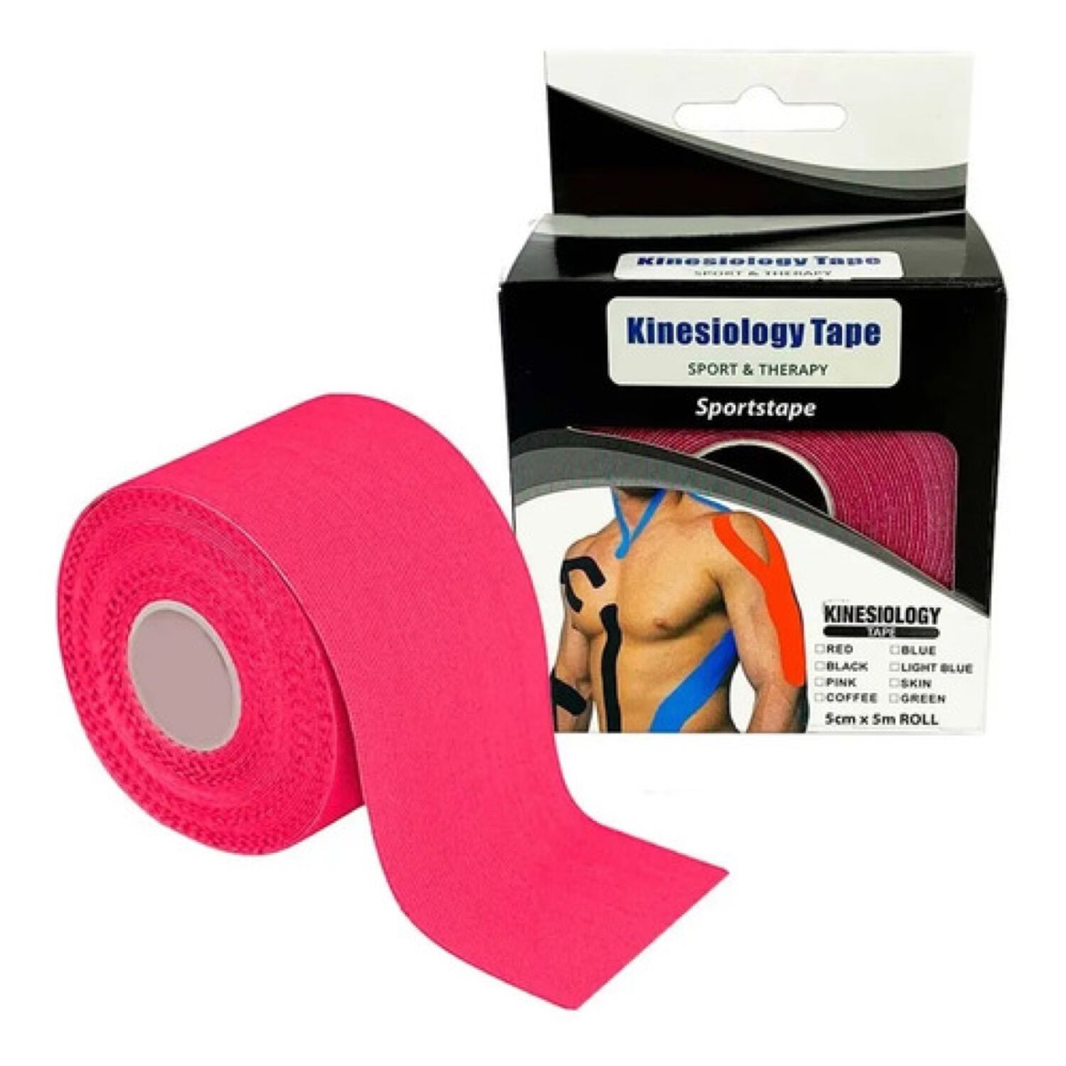 Venda Kinesiologica De 5 Cm X 5 Mts Cinta Tape Neuromuscular Fucsia image number 1.0