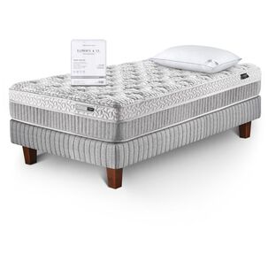 Cama Europea Cannon Home Hybrid Cloud / 1.5 Plazas / Base Normal + Almohadas