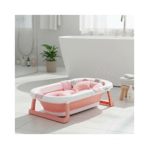 Ba&ntilde;era Plegable Bebe Con Cojin Almohada Y Reductor Rosada