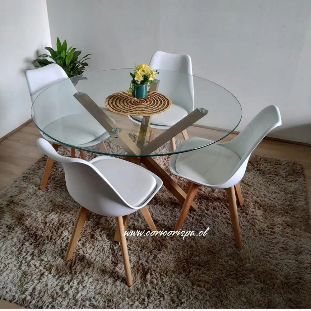 Comedor Warwick 100cm + 4 Sillas Tulip Blanco image number 0.0