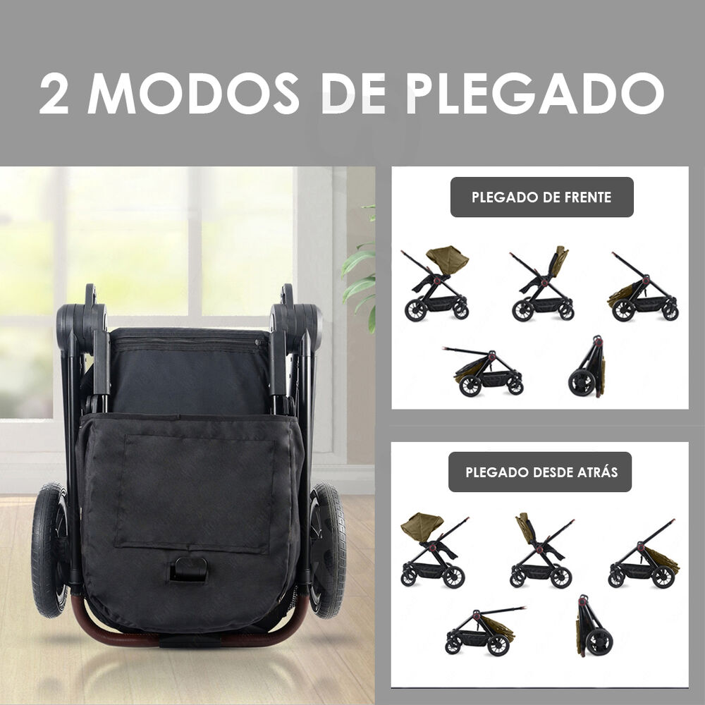 Coche De Beb&eacute; Asiento Reversible Gris Gold Babymine image number 6.0