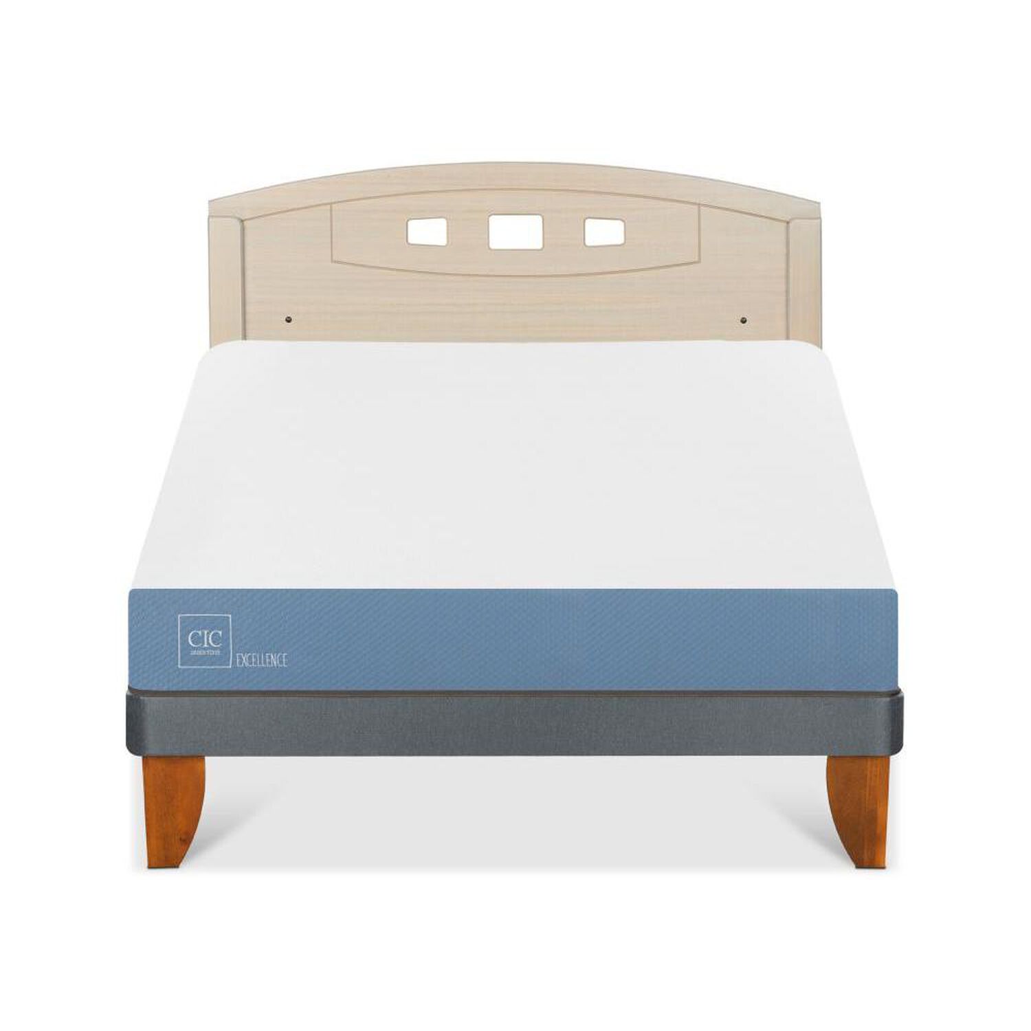 Cama Europea Cic Excellence / 2 Plazas / Base Normal + Respaldo image number 0.0