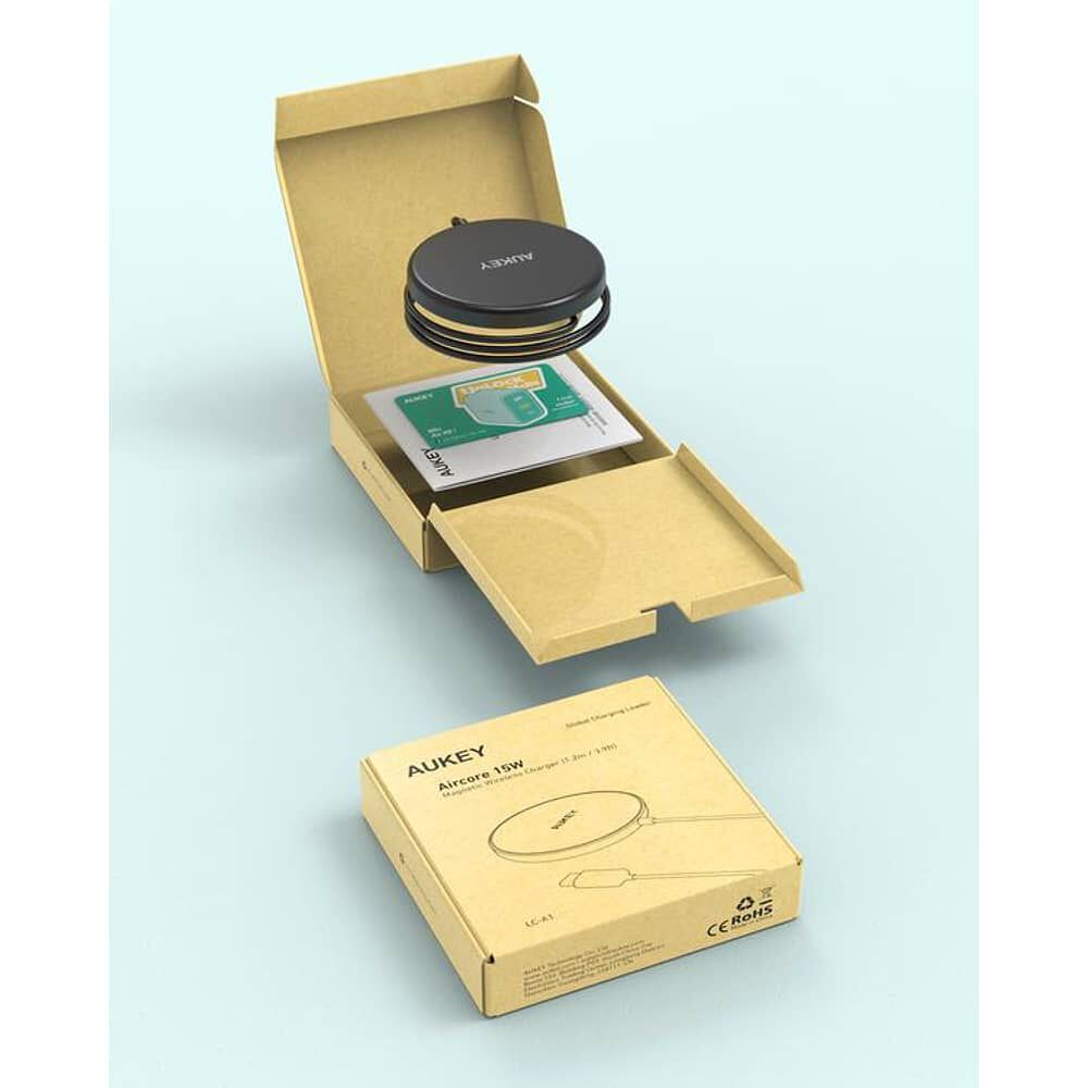 Aukey Cargador Cargador Inal&aacute;mbrico Magn&eacute;tico Para Iphone 12 Negro - Lc-a1 image number 1.0