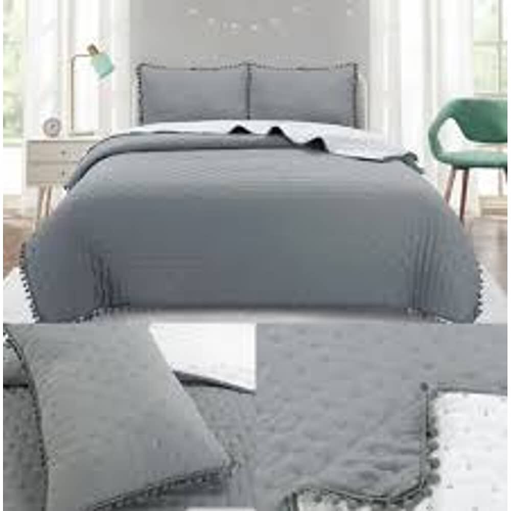 Cubrecamas Algod&oacute;n Con Pom Pom - King image number 1.0