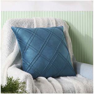 Pack De 02 Fundas De Coj&iacute;n De Terciopelo Con Rayas 45x45 Apetroleo