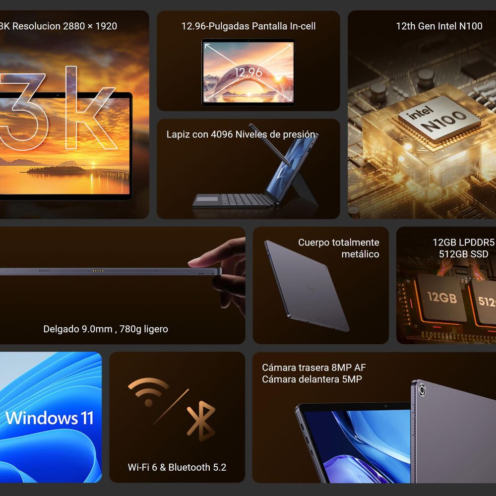 Chuwi Hi10 Max - Tablet Windows 11 Con Teclado, Lápiz Y Gran Rendimiento image number 3.0