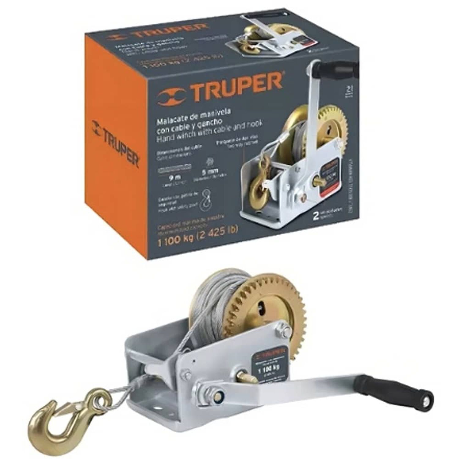Malacate Con Manivela 650 Kg Con Cable Truper Maw-54c image number 1.0