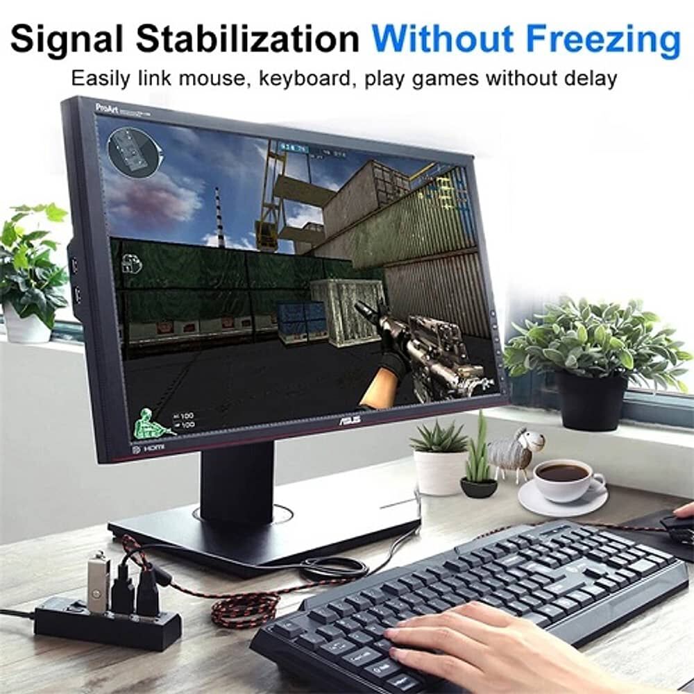 Multipuerto Hub 7 Usb Extension 7 Puertos Extensor Botones De Encendido Notebook O Pc Usb Switch Extensor Con Cable Y Power Adapter image number 7.0