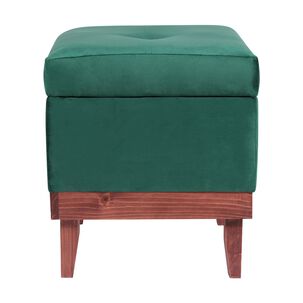 Pouf Baúl Emilia Verde Botella Felpa 45x45x46 Cm