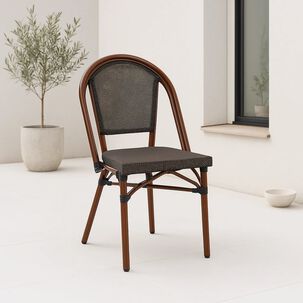 Silla Bistro Parisina Textileno - Caf&eacute; Oscuro