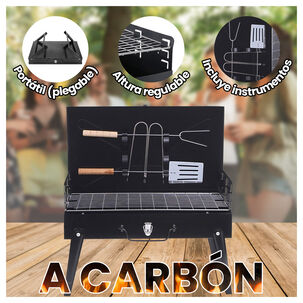 Mini Parrilla Plegable Portátil Tipo Maleta Para Asados A Carbón
